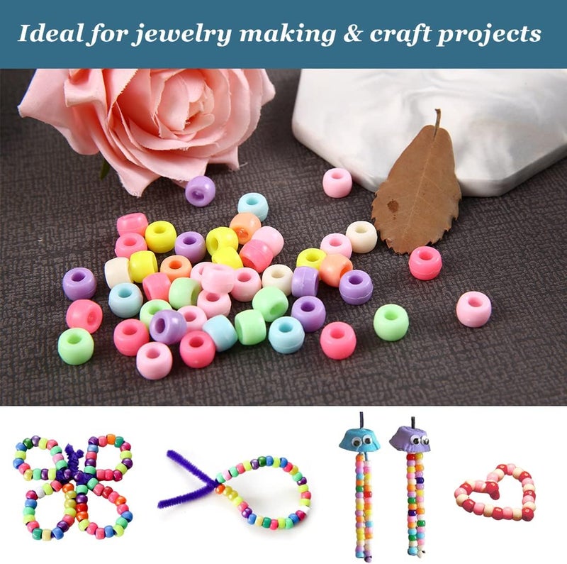 Eppingwin 3000+ pcs Pony Beads, Multi-Colored Bracelet Beads for Hair Braids, Plastic Bead for Crafts (Large Pack, Classic)… - Image 5
